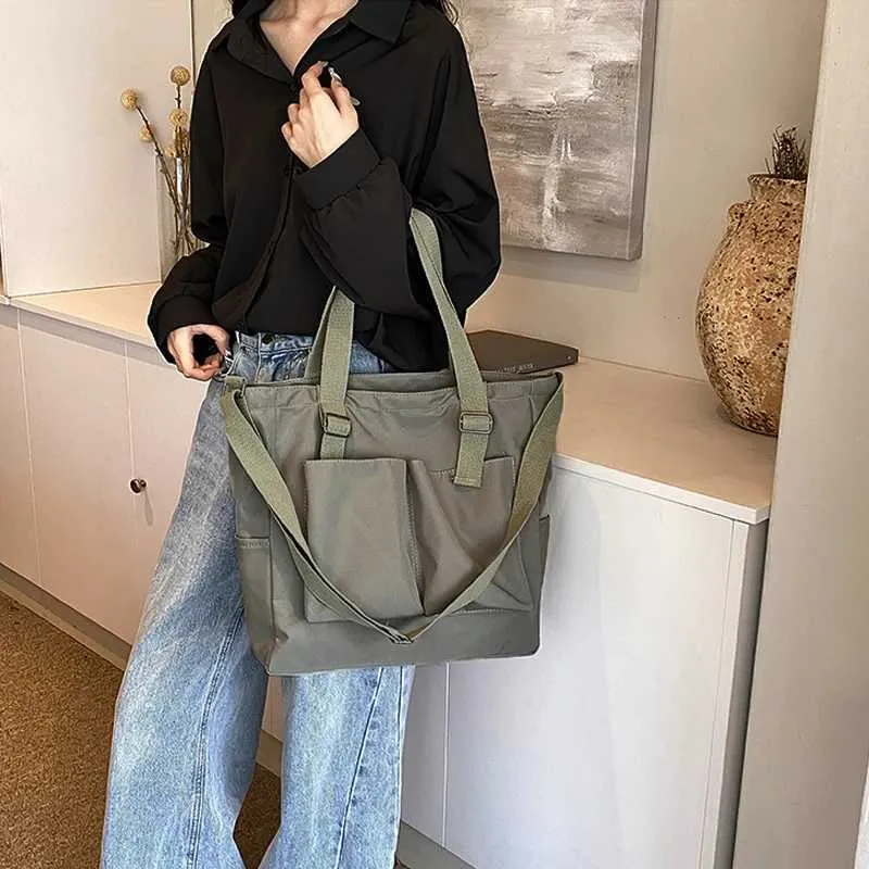 Dames schoudertas van nylon, grote crossbody tas voor dagelijks_voghion.com