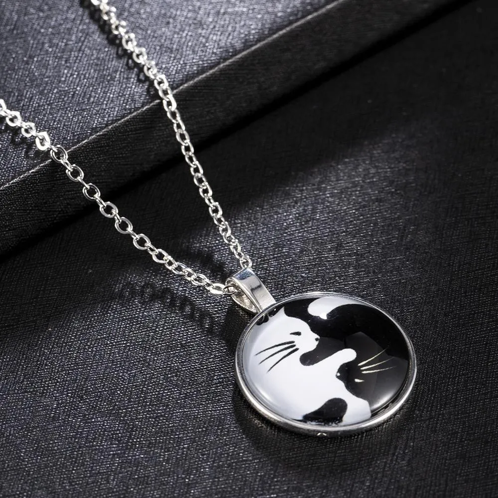 Neue Tier Aussage Halskette Für Frauen Mode Frau Männer Yin Yang Katze Anhänger Choker Halsketten Schmuck Geschenk Mit Link_voghion.com