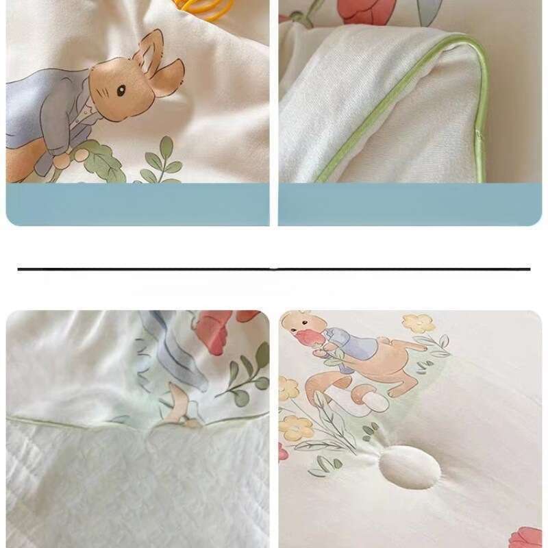 Couverture d'été en coton tricoté pour enfants, motif dessin animé, douce, épaisse et chaude, en fibre de haricots, pour le printemps, l'automne et l'hiver_voghion.com