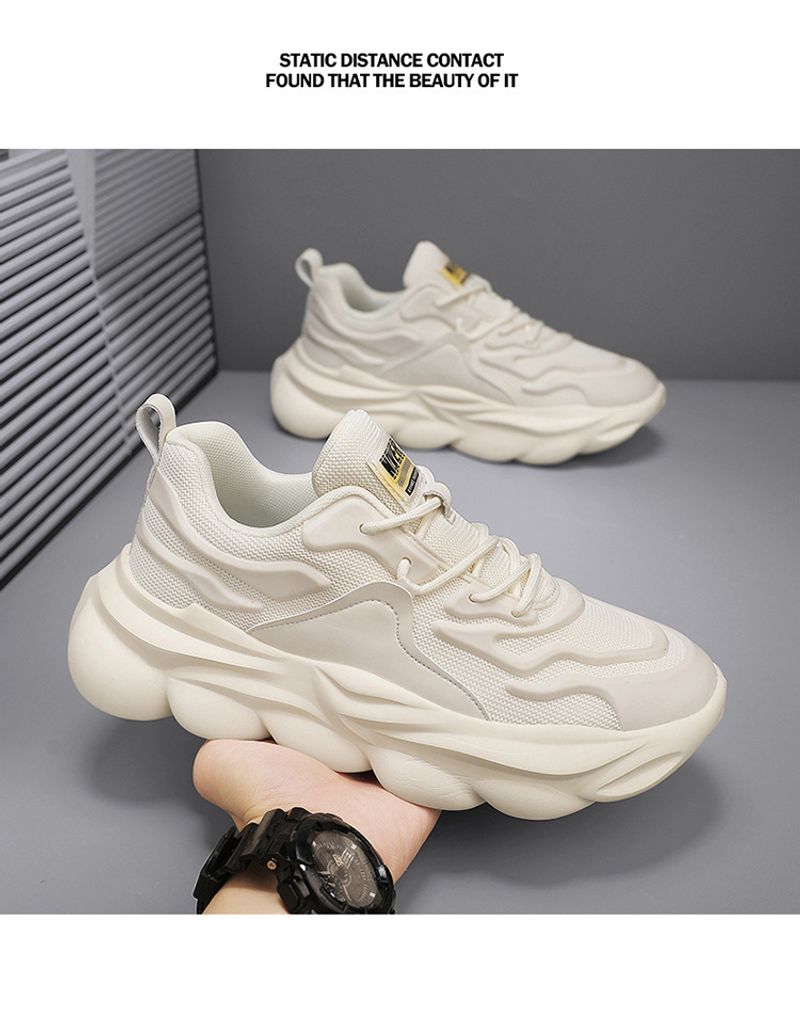New Versatile Spring Casual Running Sneakers Breathable Men's Lightweight Platform Heightening Trendy Dad Shoes_voghion.com