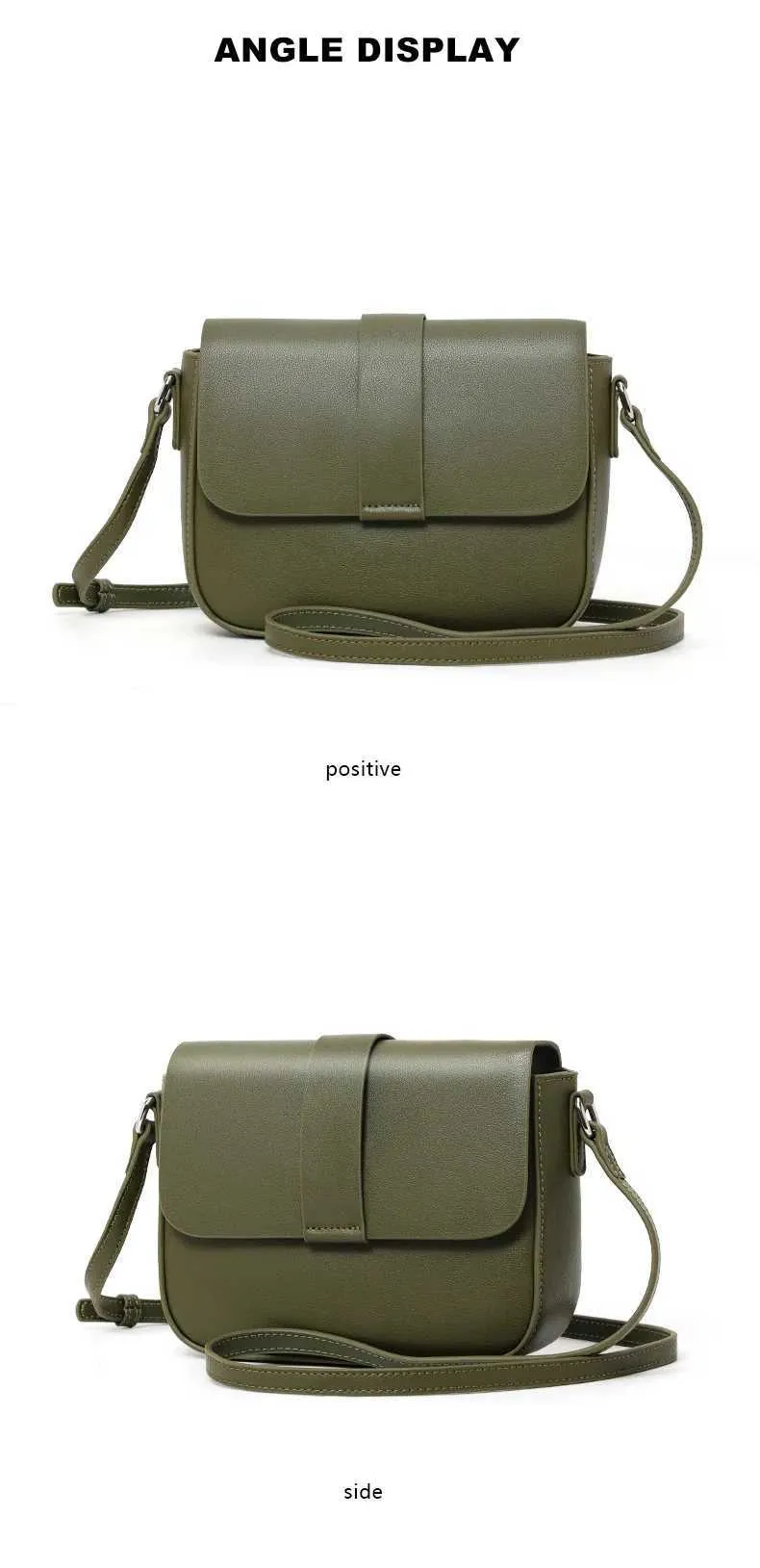 Aidrani Umhängetasche aus echtem Leder für Damen, 100 % weiches Rindsleder, stilvolle und schlichte quadratische Schultertasche, ba241210_voghion.com