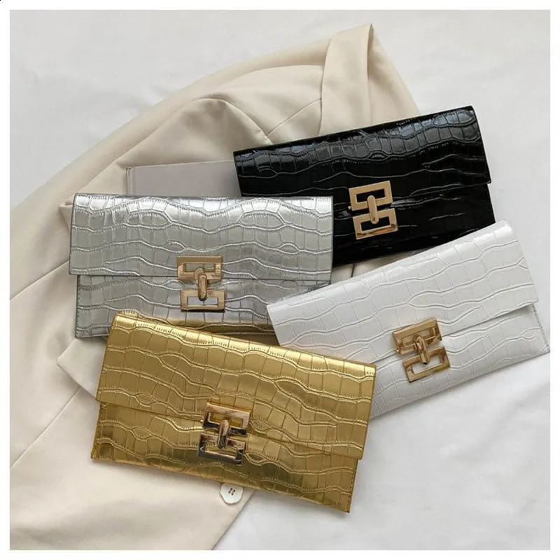 Pochette da sera per donna in argento, borse a busta, alla moda, in pelle PU, portafoglio, per feste di matrimonio, borsa da ballo 240924_voghion.com