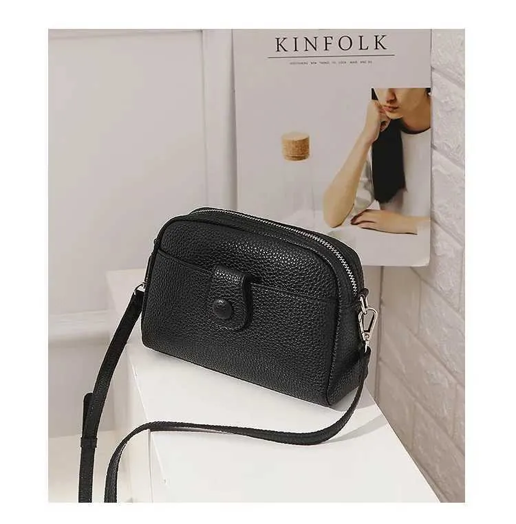 Borsa a tracolla da donna in pelle PU piccola quadrata casual versatile bella moda monospalla grande capacità_voghion.com