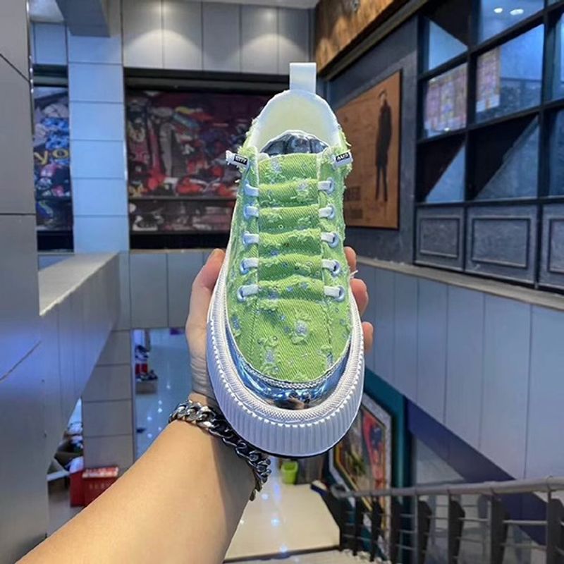 Zapatos para hombre, verano 2024, estampado coreano, versátiles, de marca de moda, transpirables y cómodos, informales, para tabla._voghion.com