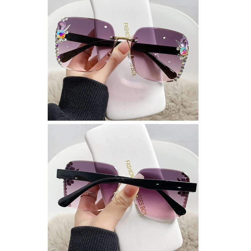 Designer Sunglasses For Women Large Frame Diamond Uv Resistant_voghion.com