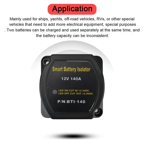 Relais isolateur de batterie entièrement automatique 12 V 140 A pour charge de voiture/camping-car_voghion.com