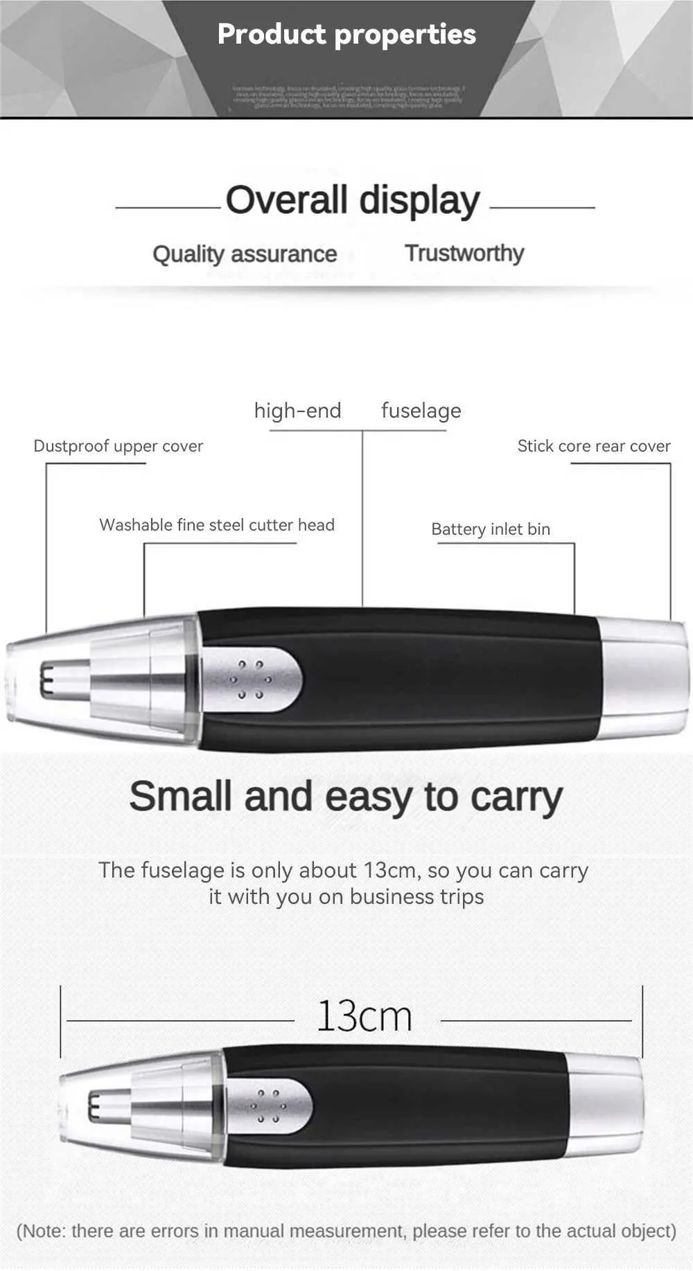 Mini Portable Ear/Nose Trimmer - Waterproof, Safe & Easy Clean_voghion.com