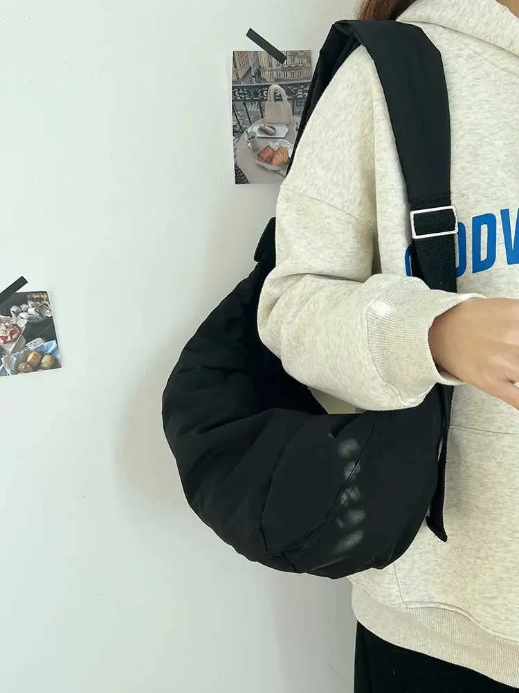 Crossbody Puszyste Płócienne Buty Duża Pojemność Casual Sportowa Torebka Damska Podróżna Szkoła Torba Listonoszka Y241109_voghion.com