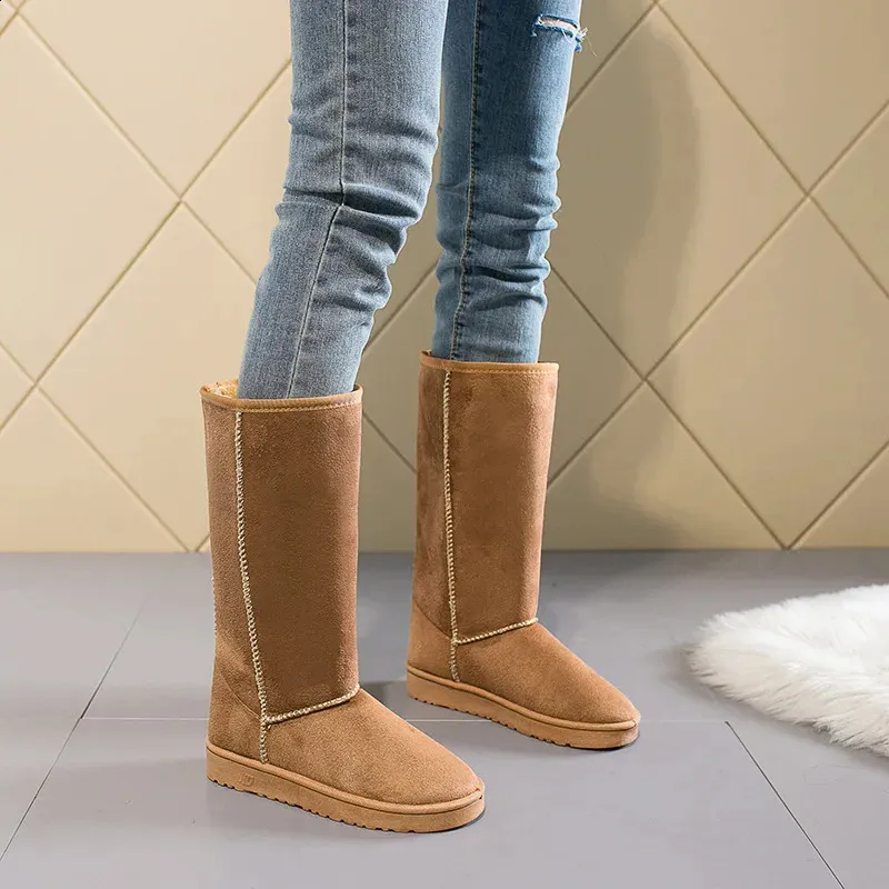 Damen Schneestiefel Klassisch Wasserdicht Echtleder Mit Fellfutter_voghion.com