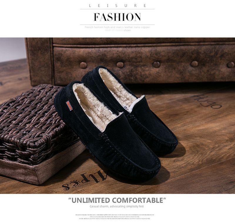 501-3 Wanter Männer Bean Cotton Driving Low-Top Mid-Mouth Flip-On waarm flaach Casual Liederschuhe mat Veet_voghion.com