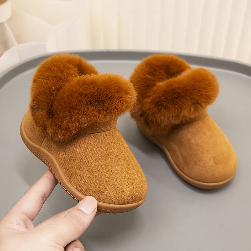 Bebek Kız Kar Çocuk Pamuklu Ayakkabılar Cutefeet Peluş Sıcak İlk Yürüteçler Kaymaz Bebek Botları 12 - 17 Numara_voghion.com