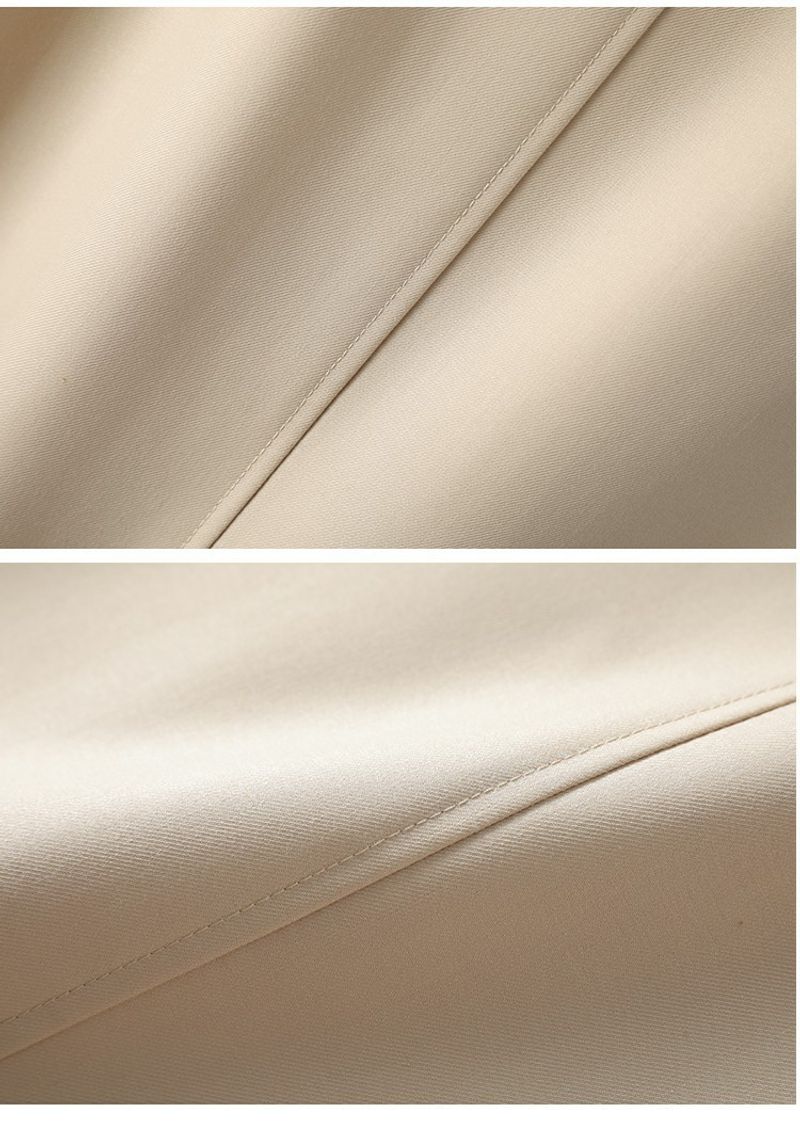 Women's autumn new long-sleeved lapel double-breasted contrast color coat 9676_voghion.com