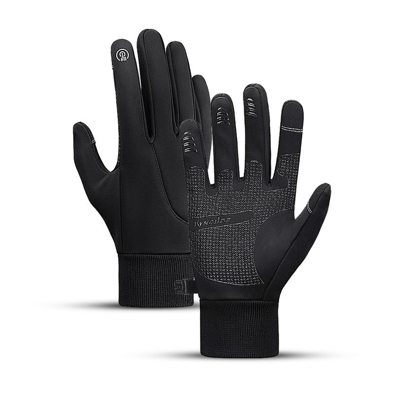 Outdoor sports autumn winter anti slip warm men's women's plush touch screen skiing and cycg windproof gloves_voghion.com