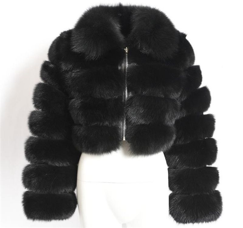 Vêtements pour femmes manches courtes en fourrure pour femmes automne et hiver hauts chauds manteau en peluche tendance_voghion.com