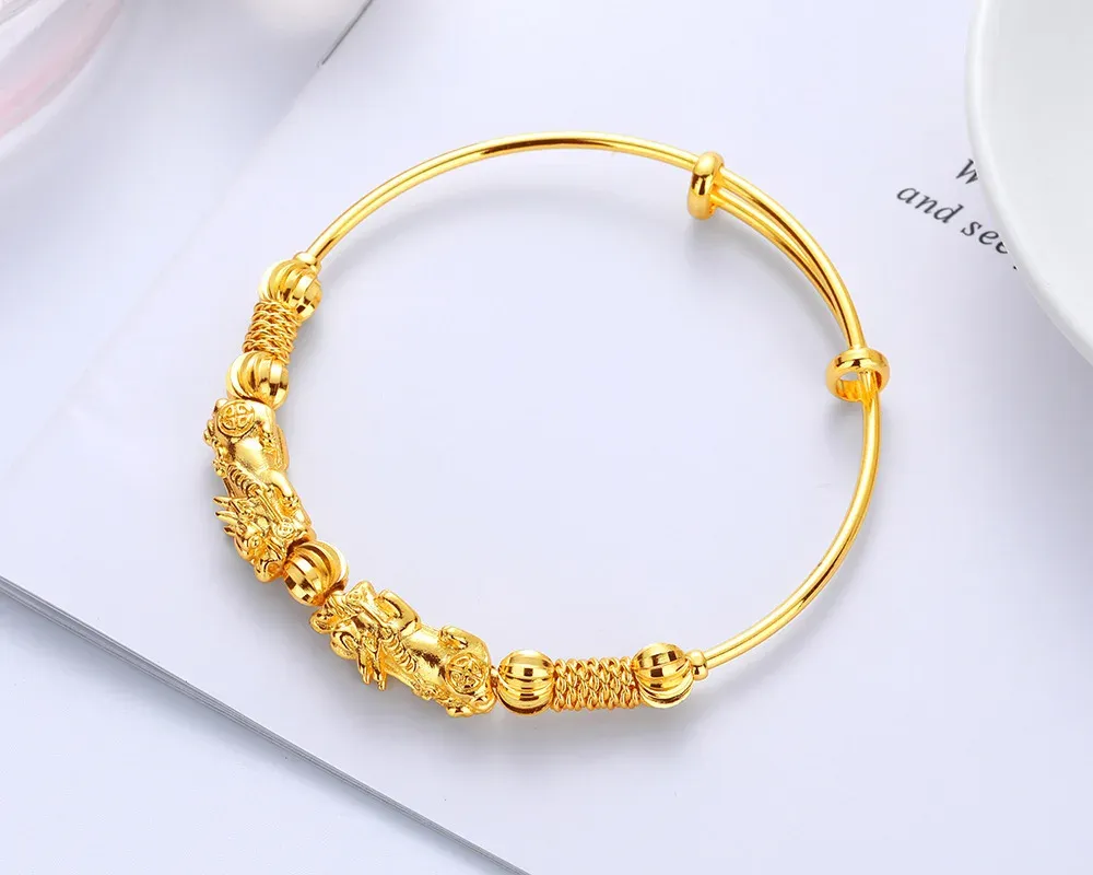 Bangle Trendy Women's 3D Pixiu Bracelet Unique Fashion Accessory Electroplated Real Color Preservation Creative Design_voghion.com