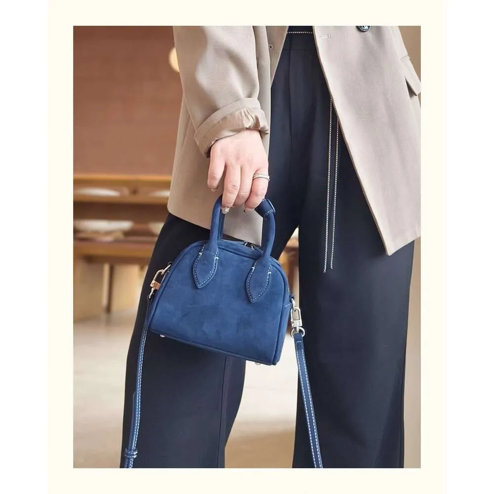 Sac à bandoulière rétro tendance en cuir véritable et daim pour femme_voghion.com