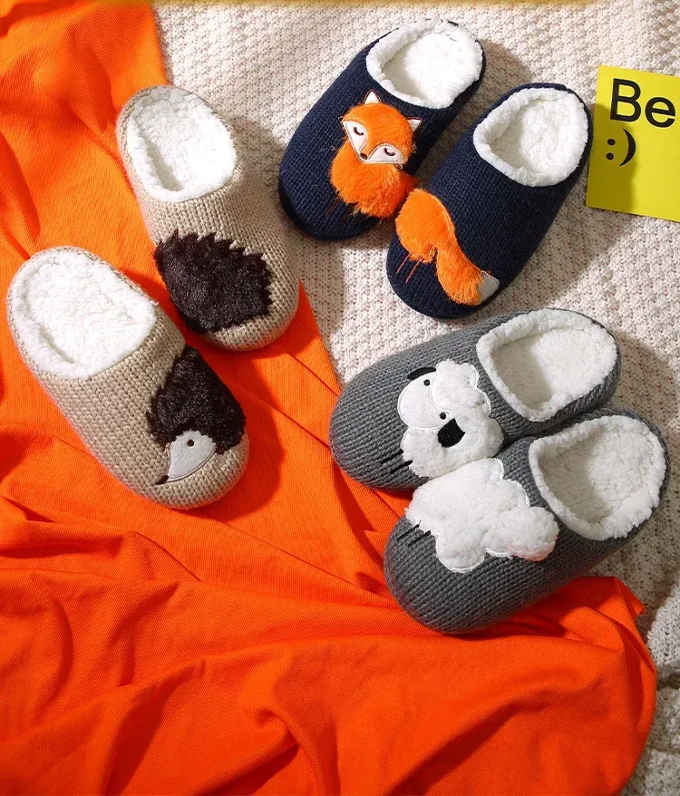 2024 Women's Slippers Cartoon Cute Dog Indoor Warm Non-slip Soft Sole Good Breathable Homesh Fashion Causal Cotton_voghion.com