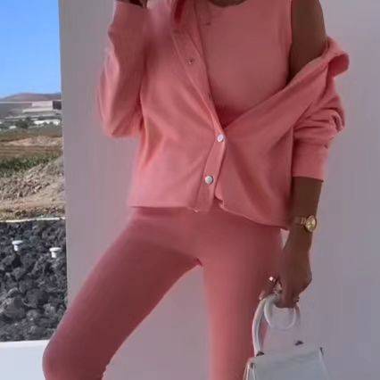 Ensemble 3 pièces pour femme : sweat à capuche, débardeur côtelé et pantalon de jogging – Tenue décontractée coupe slim – Du S au 5XL_voghion.com