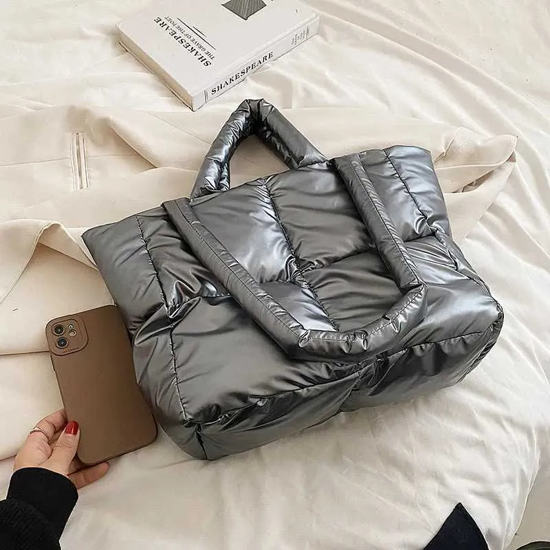 Puffy Tote Bag For Women, Large Capacity Waterproof Shoulder Bag_voghion.com