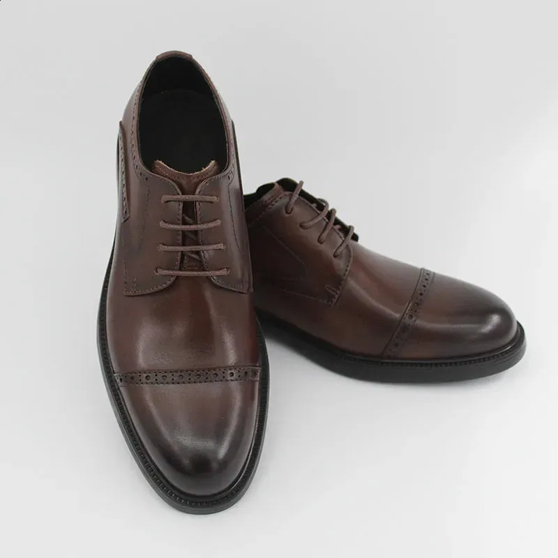 Vestido formal masculino de couro respirável de alta qualidade para escritório Oxford sapatos baixos para casamento 240911_voghion.com