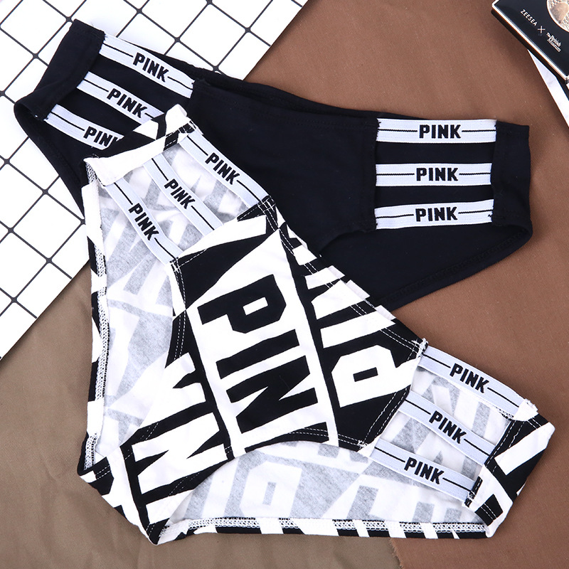 Underwear Breathable sports printed briefs comfortable low waist thin simple underwear sexy letter hip briefs_voghion.com