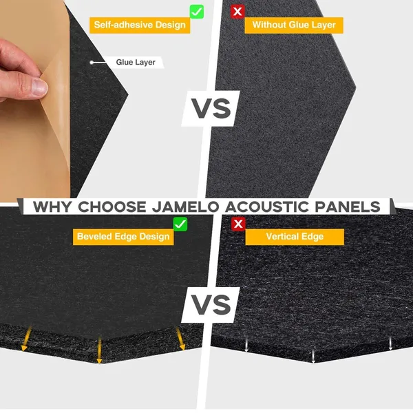 Hexagonal Sound Panels Acoustic Wall Tiles For Home Studio Office_voghion.com