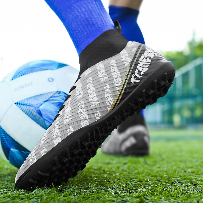 Männer Outdoor Hot Sale Ultraleicht Fussballschuhe High-Top FG/TF Professionell Laang Spikes Knöchel Unisex Komfort Fussball_voghion.com