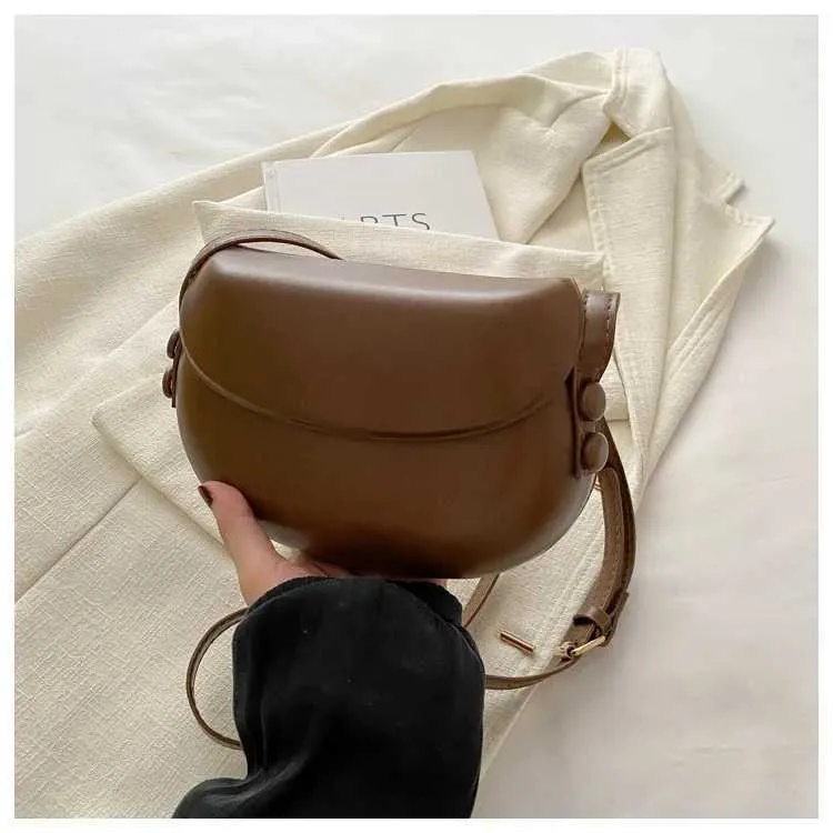 Saddle Bag Crossbody Bag For Women Solid Colour Pu Leather Clutch_voghion.com