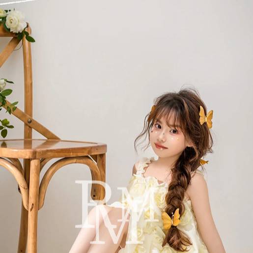 Vestido elegante sem alças para meninas – Vestido floral de princesa para ensaios fotográficos e ocasiões especiais._voghion.com