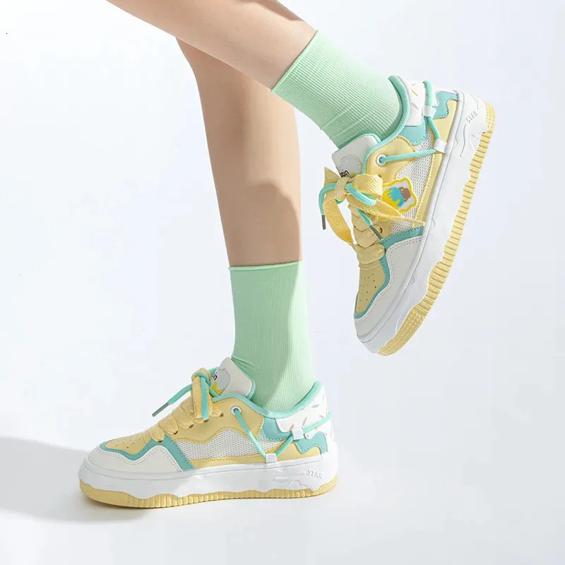 Tun Ice Cream color Carino casual Colore abbinato Preppy scarpe da ginnastica da donna Cake board scarpe 240703_voghion.com