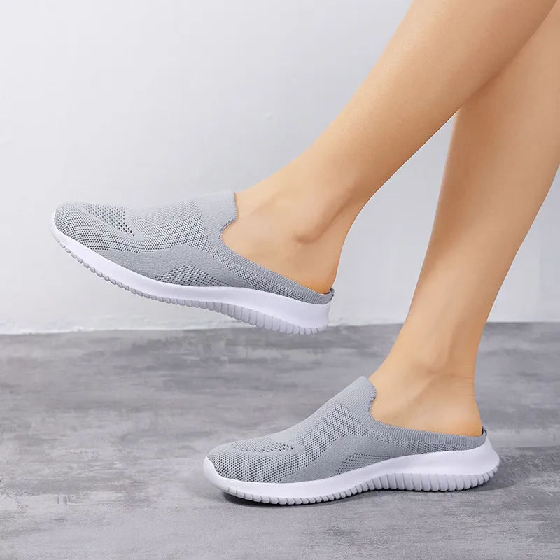 2022 NEW Mesh Slip-On Shoes Sneakers Women Summer Casual Slippers Lightweight Big Size Breathable_voghion.com