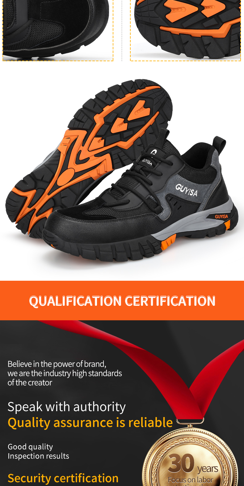 GUYISA Kasut Lelaki - Botas de seguridad para hombre, antiaplastamiento, antipuñaladas, con puntera de acero y aislamiento eléctrico, 1109_voghion.com