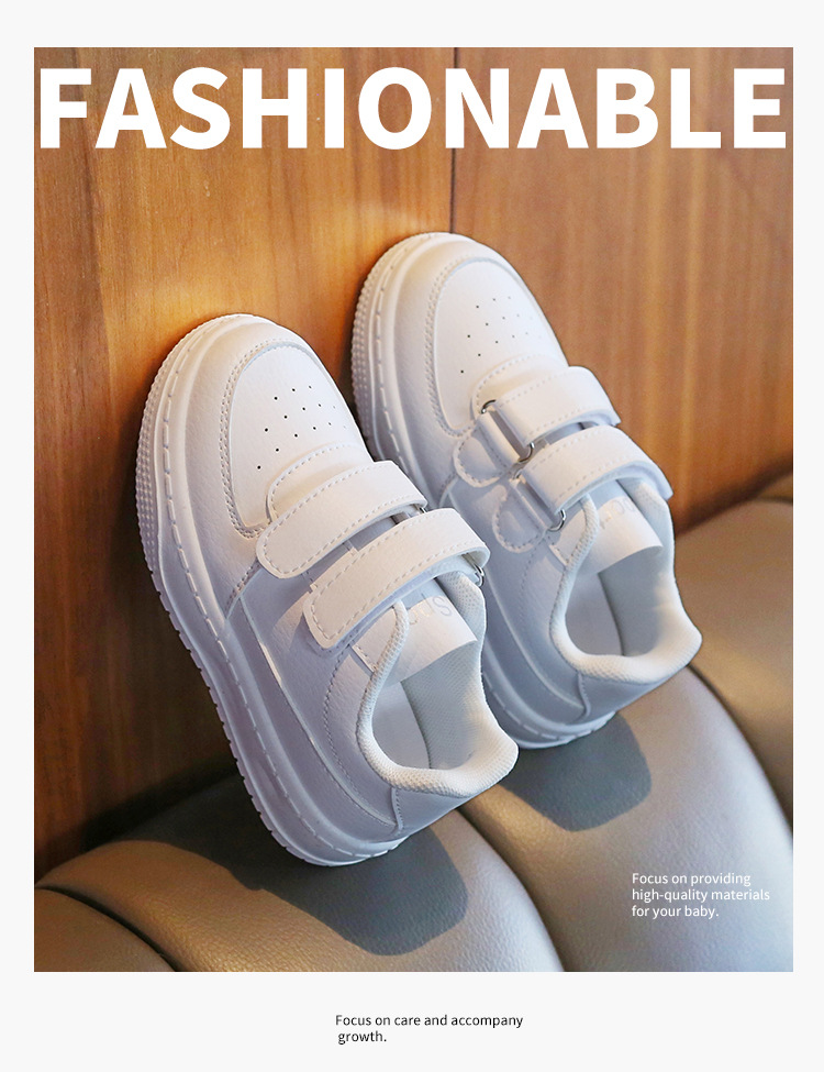 Børne hvide sko 2024 forår og efterår nye drenge sportssko hvide piger casual sneakers bløde såler babysko_voghion.com