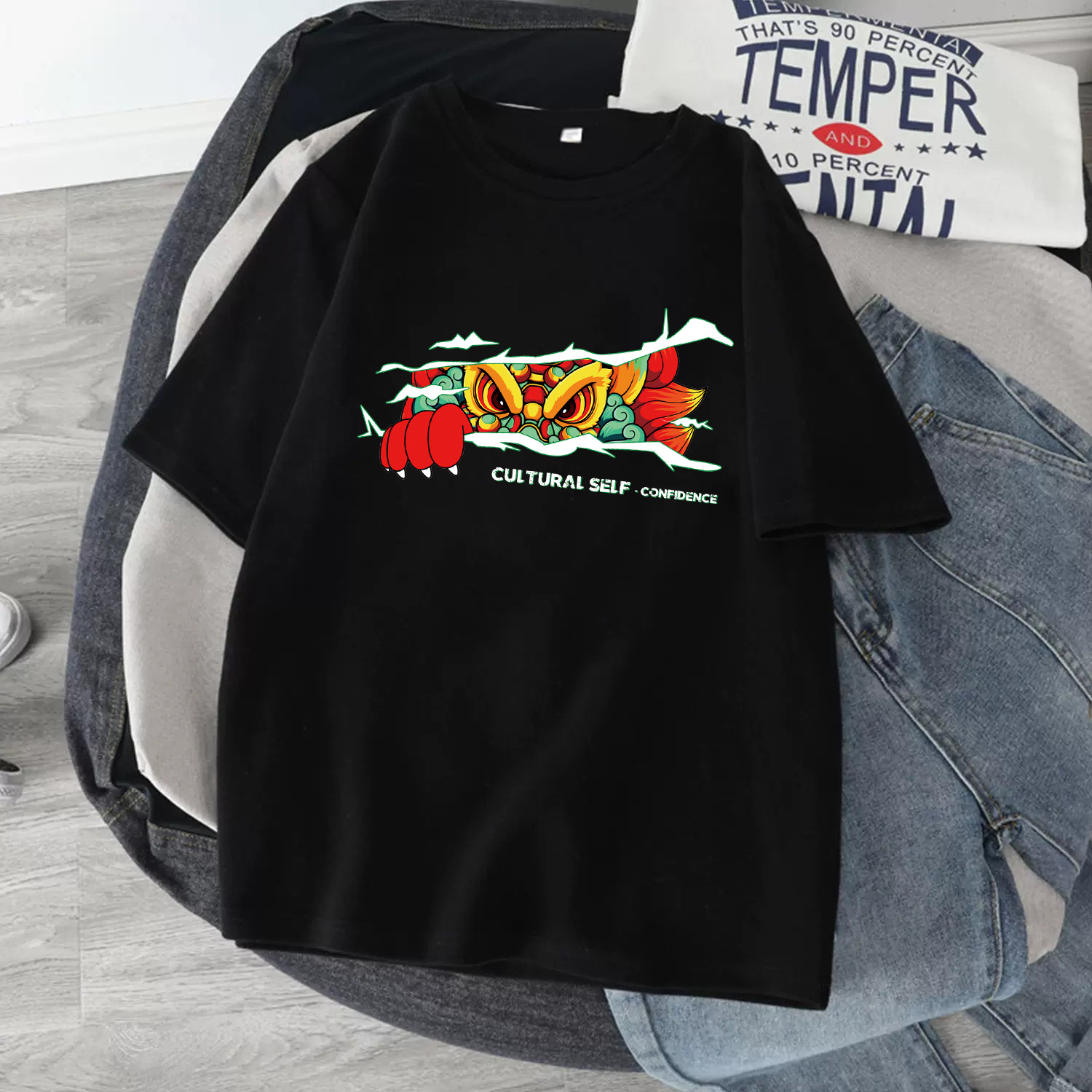 Ανδρικό oversized αθλητικό τοπ με στρογγυλή λαιμόκοψη, μοντέρνο, διάσημο από καθαρό βαμβάκι, μπλουζάκι από το Διαδίκτυο, 2024, νέα μπλουζάκια_voghion.com