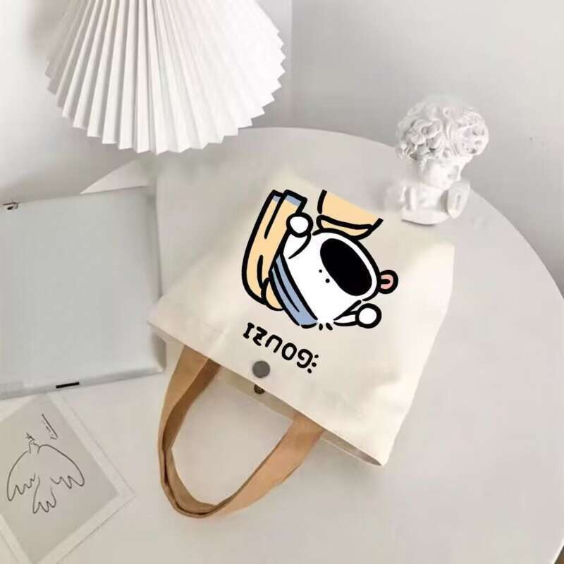 Kompakte Einkaufstasche aus Canvas für Pendler, einfache Lunchbox für Studenten, Outdoor_voghion.com