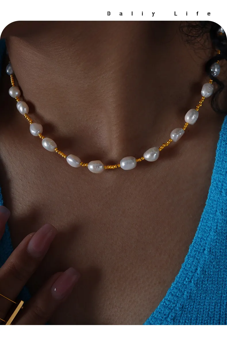 Ketten Mode Süßwasser Perle Frauen Für Halskette Vergoldung Perlen Sommer Böhmische Elegante Schmuck Party Geschenk Verkauf_voghion.com