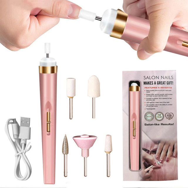 Elektrische nagelboor Schuurmachine Nagelmanicure Machinemolen voor manicure met lichte kunstpen Gereedschap voor gelverwijdering 24hShipping Snel_voghion.com