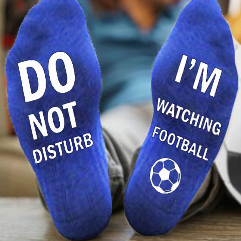 Unisex DO NOT DISTURB WATCHING FOOTBALL Neutrale Socken mit mittlerem Schlauch_voghion.com