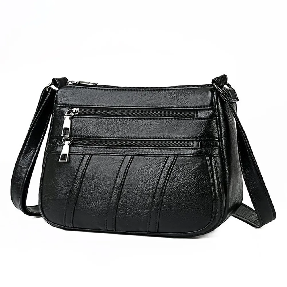 Borsa a tracolla da donna alla moda, in pelle PU, semplice e solida, messenger bag multitasche da donna._voghion.com
