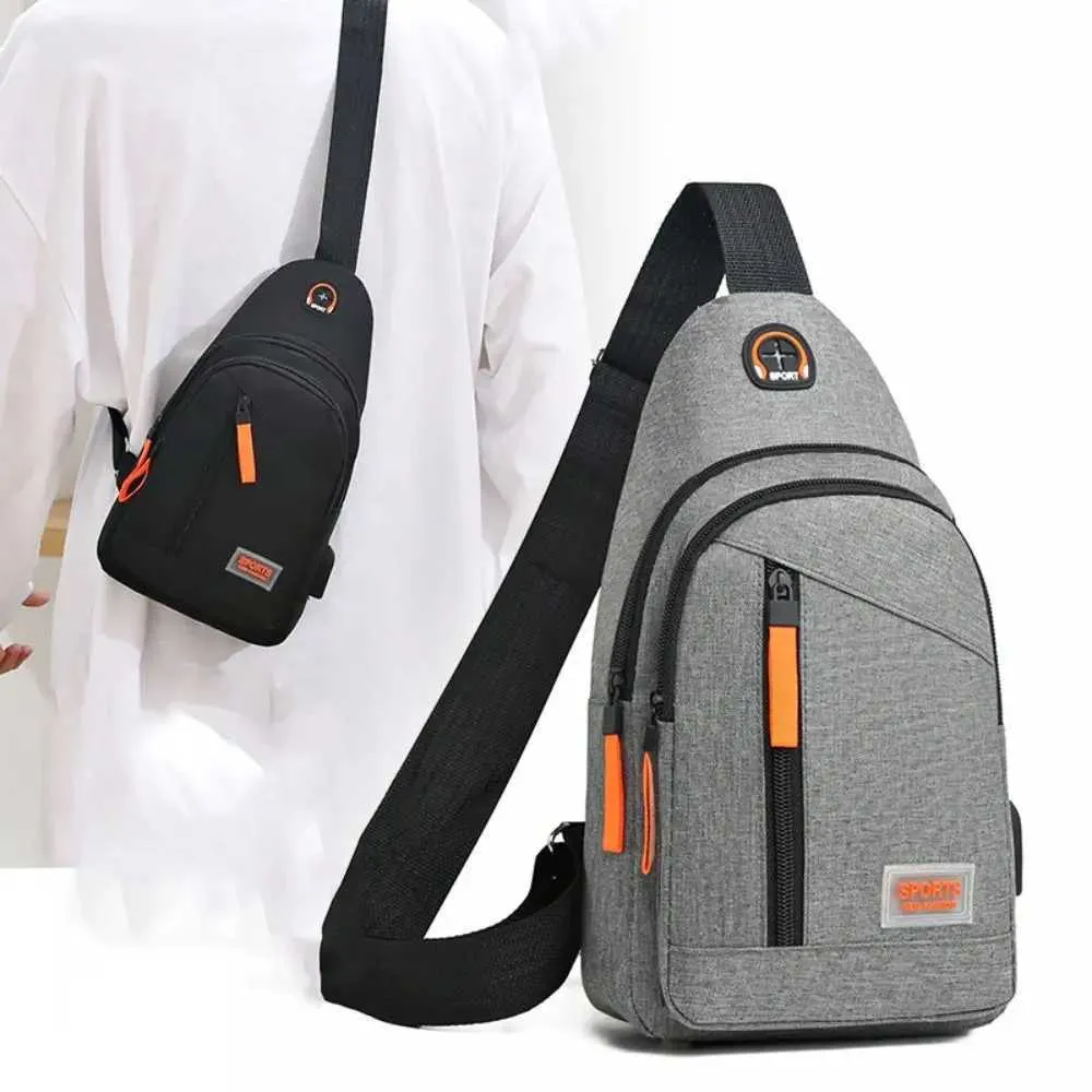 Man Sg Crossbody Shoulder Lelaki Beg Oxford Cloth Chest Bag Outdoor Sports USB Charge PortC241116_voghion.com