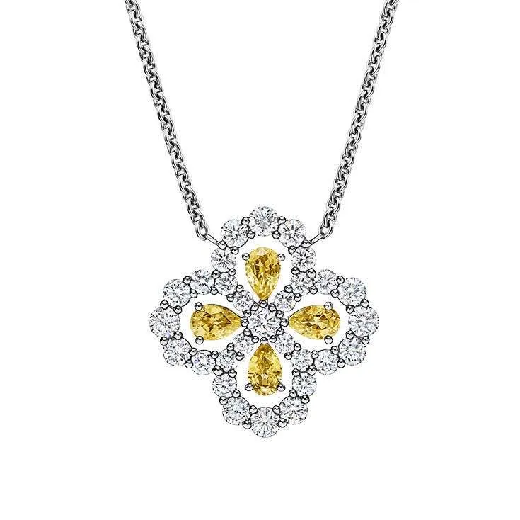 Catene S Sterling Sier Fiore Alto tenore di carbonio Diamante Retro Corto Gioielli Collana Moda All'ingrosso_voghion.com