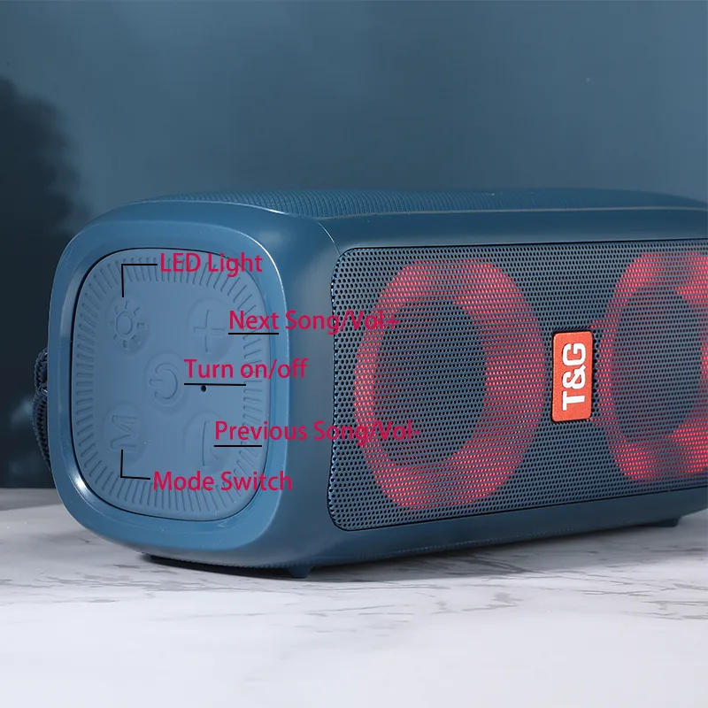 TG333 Portable Wireless Bluetooth Subwoofer Waterproof Outdoor TF USB Stereo With Phone Stand Speaker_voghion.com