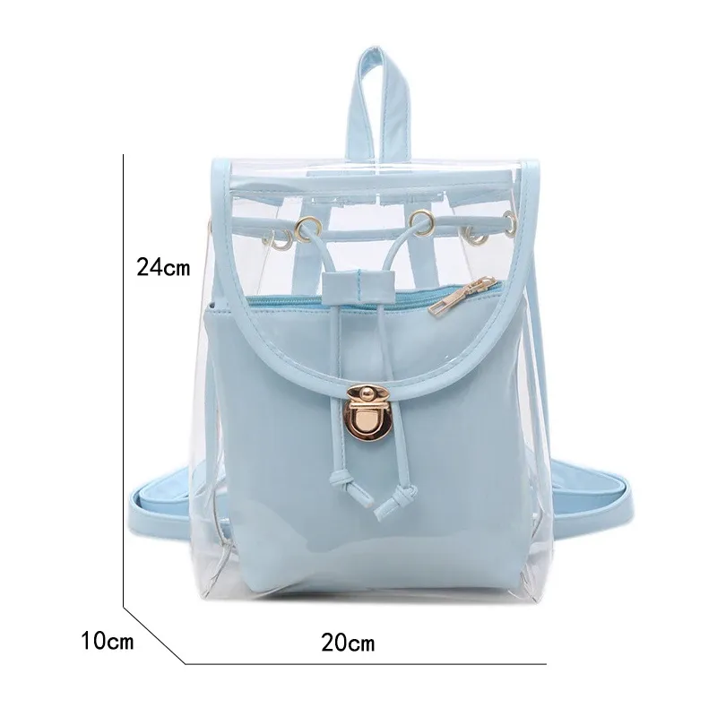Mini moda donna PVC Designer Girl trasparente borsa trasparente zaino da viaggio in gelatina per borse a tracolla femminili da donna_voghion.com