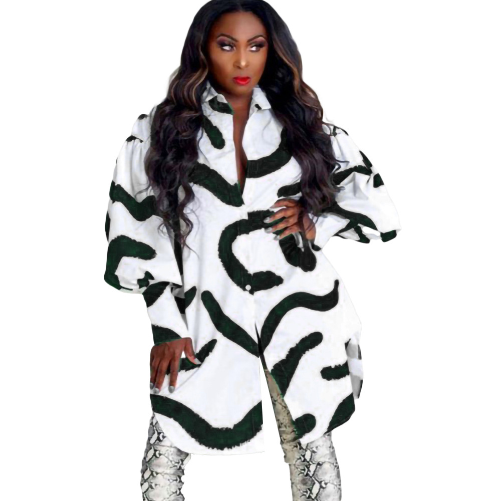 Women's Clothing temperament commuter printed shirt dress dress_mkmklike.com