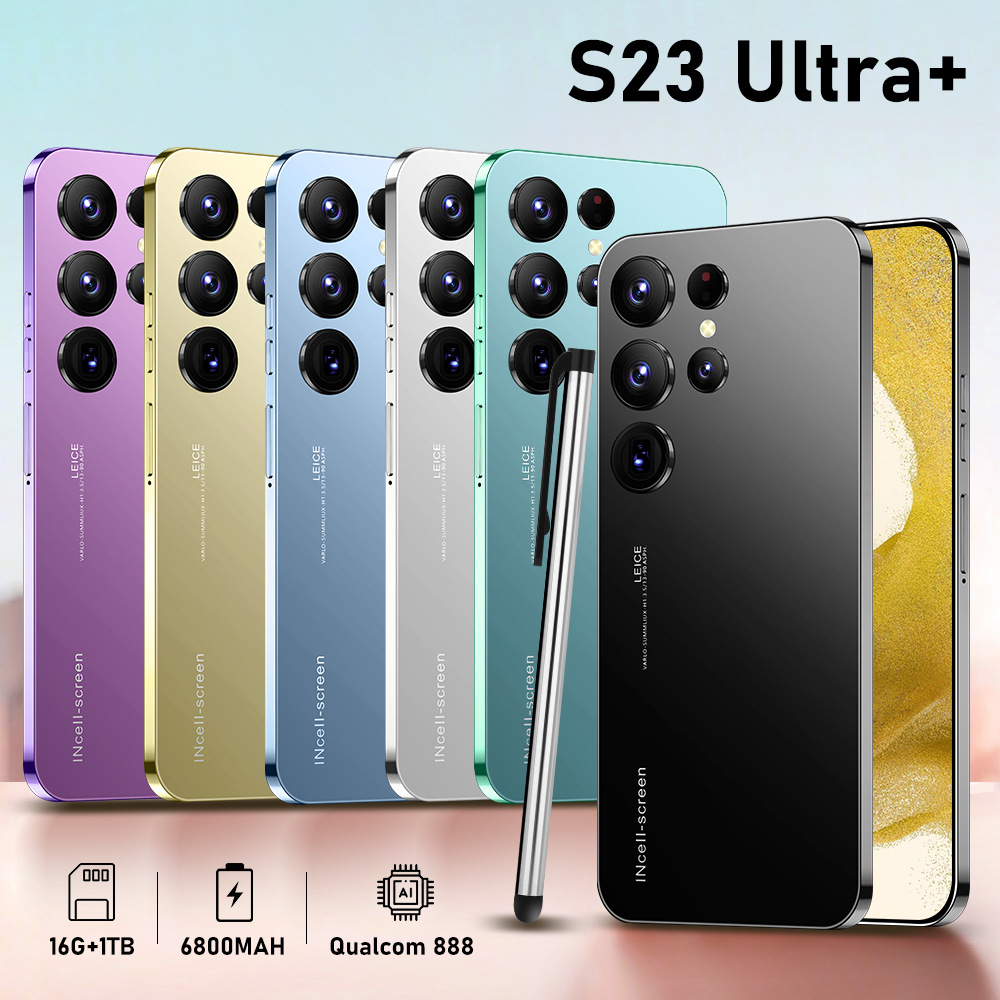 Teléfono móvil transfronterizo S23 Ultra+ Pantalla grande de 6,8 pulgadas 5 millones de píxeles Máquina todo en uno con Android 8.1
