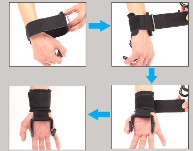 Pull Up Hook Horizontal Bar Training Grip Strength Assistance Wrist Support_voghion.com