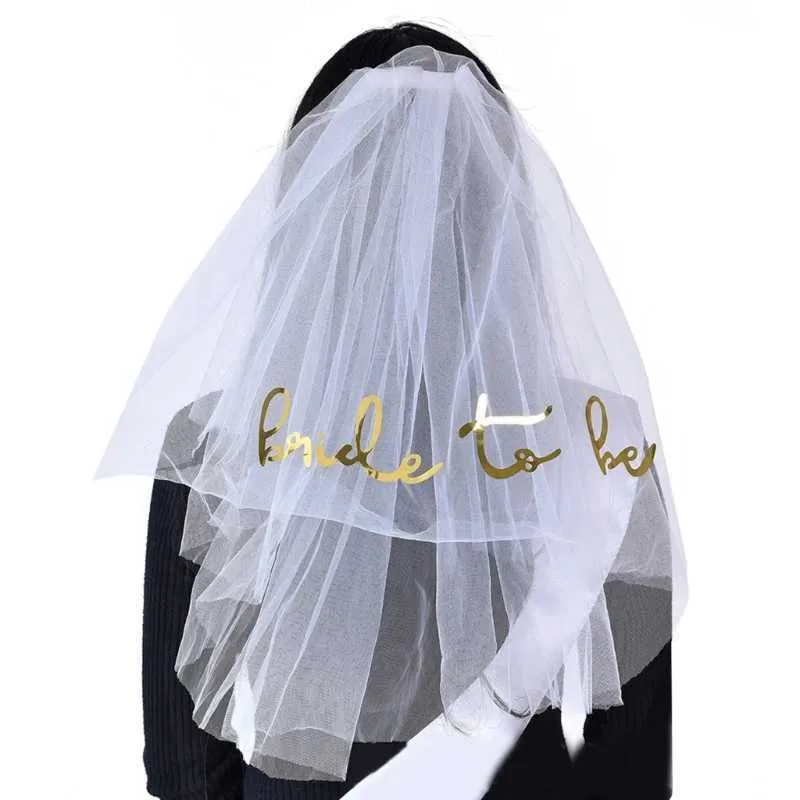 Gioielli per capelli per addio al nubilato, per futura sposa con pettine e velo da sposa corto_voghion.com