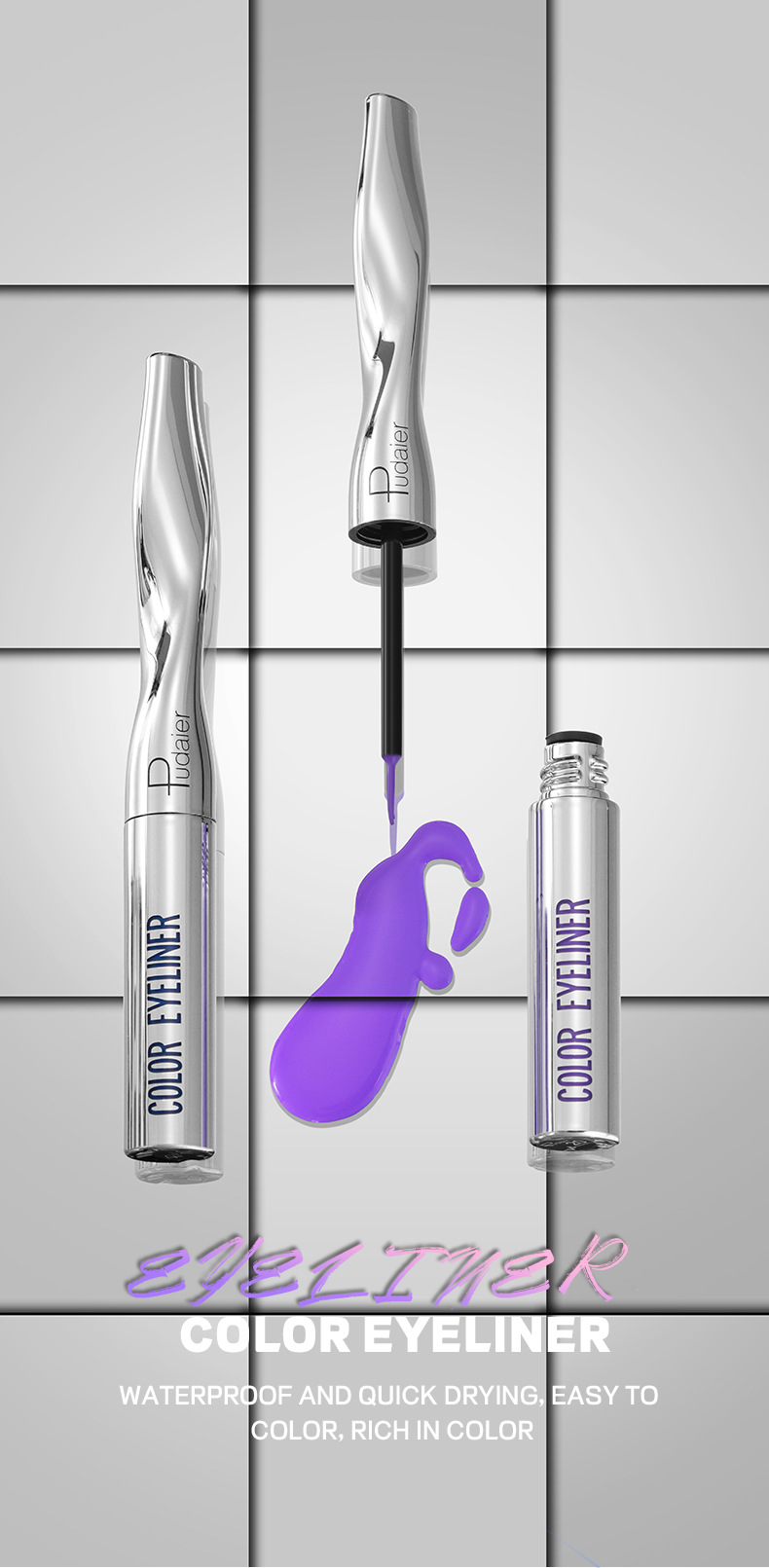 Eyeliner Kalem Dayanıklı Su Geçirmez Çok İnce Renkli Sıvı Eyeliner Kalem_voghion.com