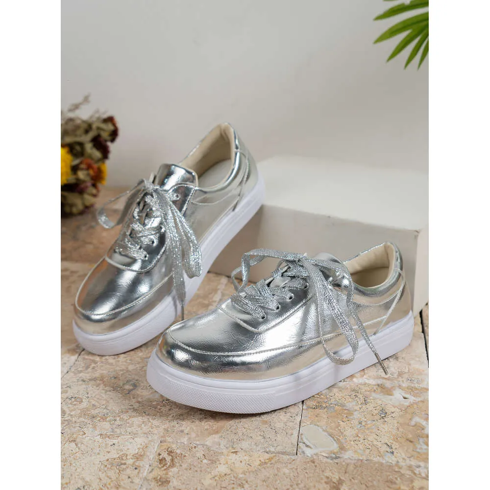 Scarpe da donna autunnali nuove, casual, con suola spessa, con allacciatura piatta, per esterni, con un solo lato luminoso_voghion.com