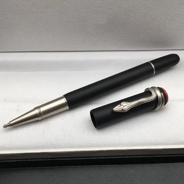 Vente en gros Stylo à bille / roller à clip serpent noir mat de haute qualité, papeterie de bureau, écriture, cadeau, stylos à plume à encre_voghion.com